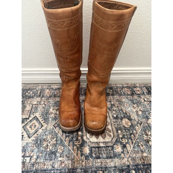 Frye Brown Leather Heeled Boots - Picture 3 of 11